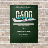 Thumbnail for De Havilland Dash 8-400 vertical canvas print - no frame - dark green background