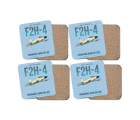 Thumbnail for F2H-4 Banshee design on light blue 4 pieces set coaster
