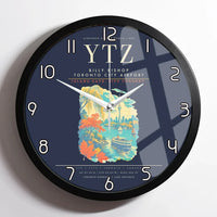 Thumbnail for Billy Bishop Toronto City Airport YTZ Wall-Clock Framed - Navy Blue