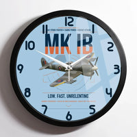 Thumbnail for Hawker Typhoon Mk IB design on light blue framed wall clock