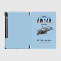 Thumbnail for Leonardo AW149 design on light blue samsung tablet tablet case
