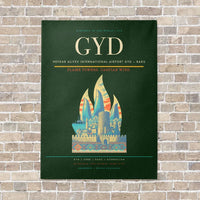 Thumbnail for Heydar Aliyev International Airport GYD — Baku vertical canvas print - no frame - dark green background