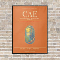 Thumbnail for Columbia Metropolitan Airport CAE - Canvas Framed - Orange