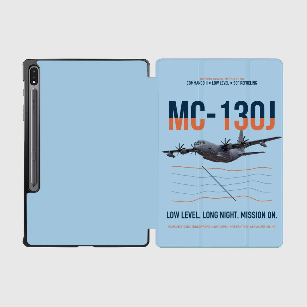 MC-130J COMMANDO II design on light blue samsung tablet tablet case