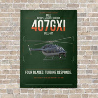 Thumbnail for Bell 407GXi vertical canvas print - no frame - dark green background