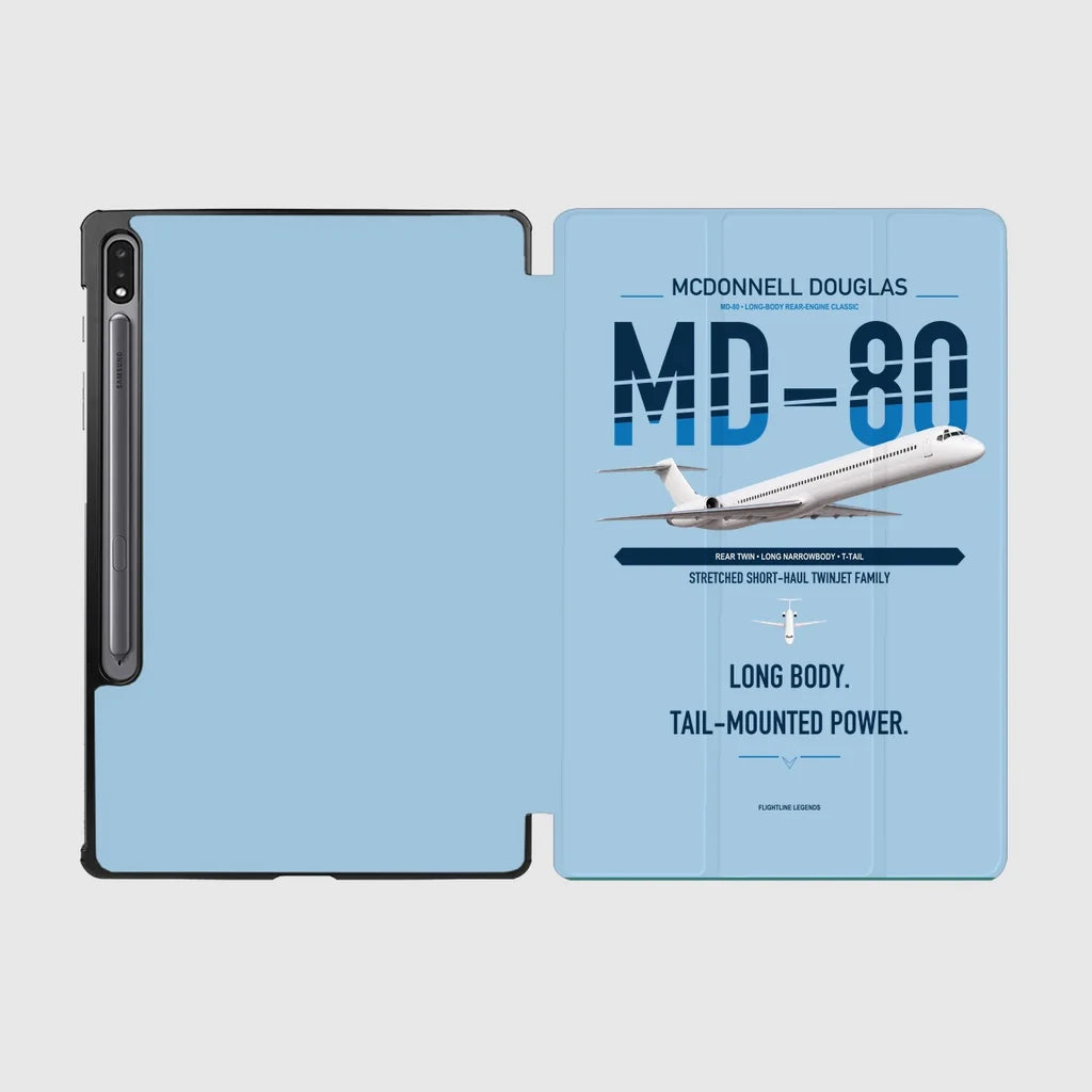 McDonnell Douglas MD-80 design on light blue samsung tablet tablet case