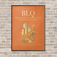Thumbnail for Bologna Guglielmo Marconi Airport BLQ - Canvas Framed - Orange
