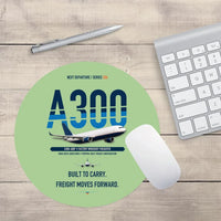 Thumbnail for Airbus A300-600F design on light green round mouse pad