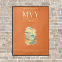 Thumbnail for Martha's Vineyard Airport MVY - Canvas Framed - Orange