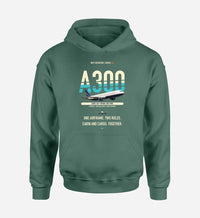 Thumbnail for Airbus A300C4-203 design on green hoodie single side
