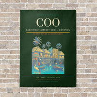 Thumbnail for Cadjehoun Airport COO — Cotonou vertical canvas print - no frame - dark green background