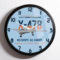 Thumbnail for X-47B UCAS-D Carrier Wing Without a Cockpit design on light blue framed wall clock