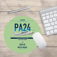 Thumbnail for Piper PA-24-250 Comanche 250 design on light green round mouse pad