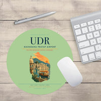 Thumbnail for Maharana Pratap Airport (UDR) design on light green round mouse pad
