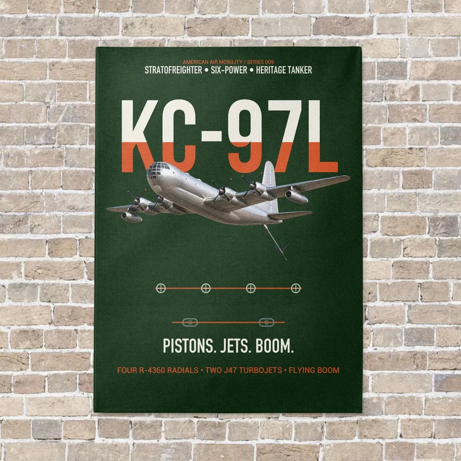 KC-97L STRATOFREIGHTER vertical canvas print - no frame - dark green background