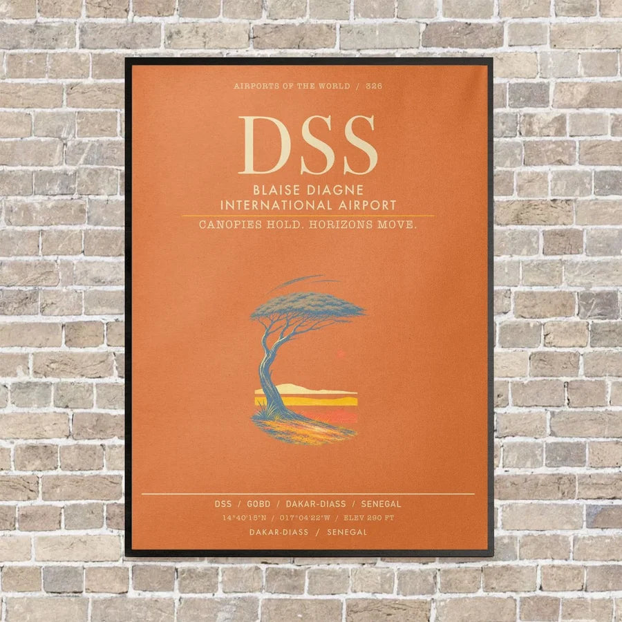 Blaise Diagne International Airport DSS - Canvas Framed - Orange