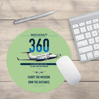 Thumbnail for Beechcraft King Air 360 design on light green round mouse pad