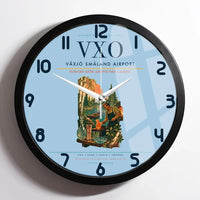 Thumbnail for Växjö Småland Airport (VXO) design on light blue framed wall clock