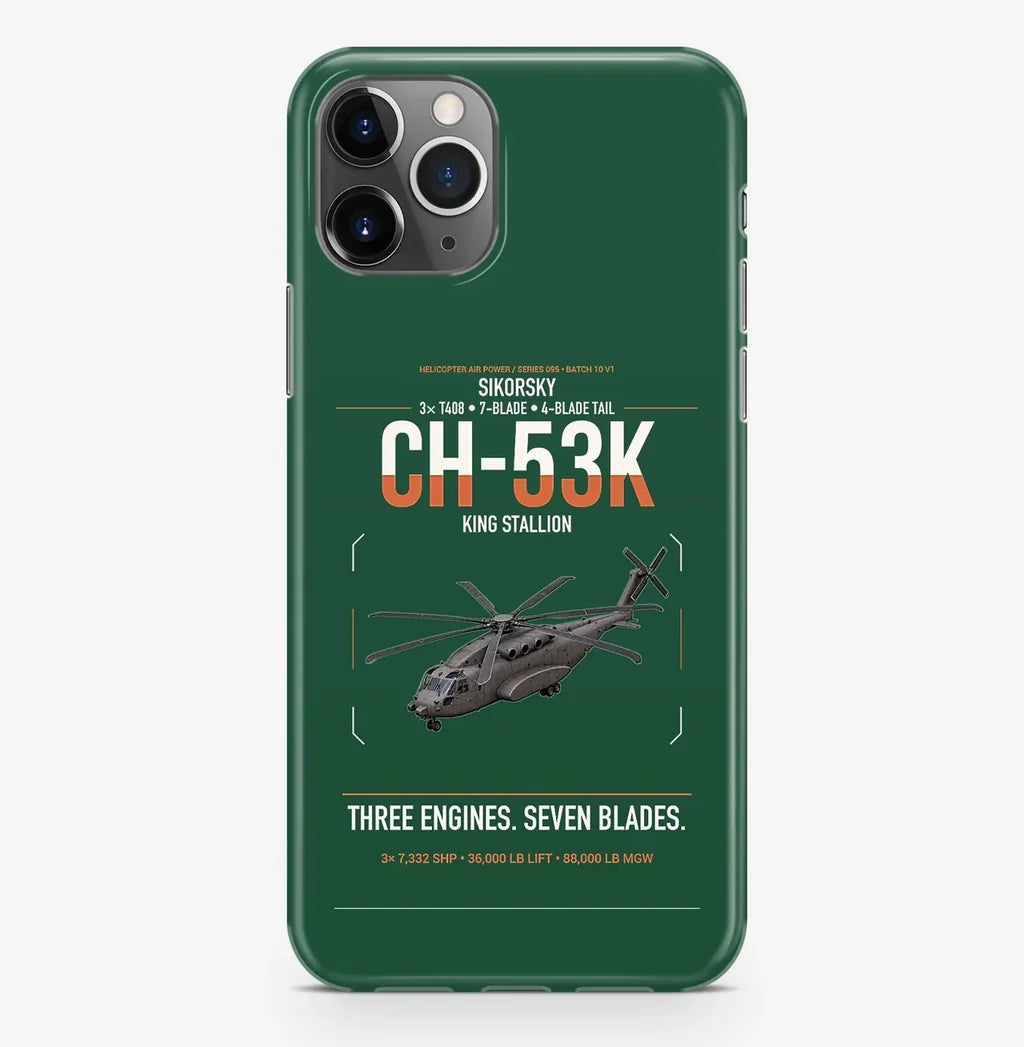 Sikorsky CH-53K King Stallion design on dark green magsafe iphone case, for iPhone Pro Max