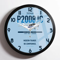 Thumbnail for Tecnam P2008JC NG design on light blue framed wall clock