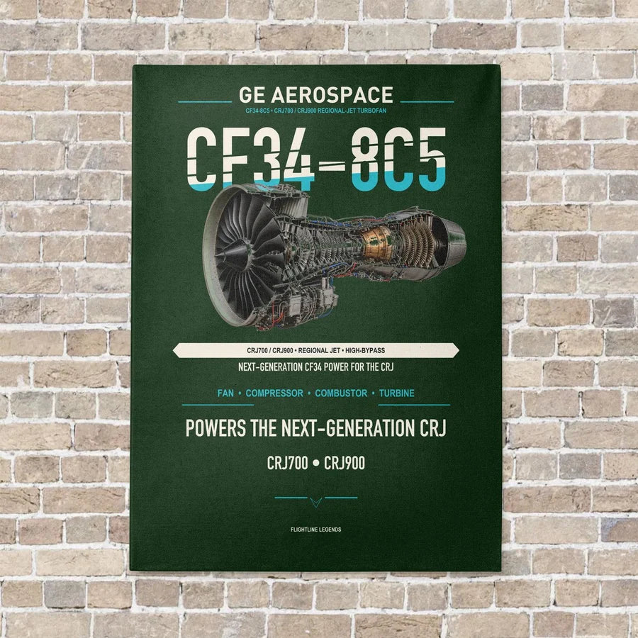 CF34-8C5 vertical canvas print - no frame - dark green background