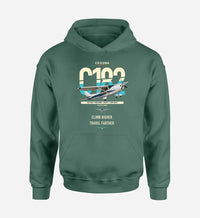 Thumbnail for Cessna 182 Skylane design on green double-side hoodie, single-side print
