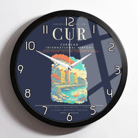 Thumbnail for Curacao International Airport CUR Wall-Clock Framed - Navy Blue