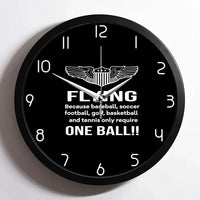 Thumbnail for Flying One Ball aviation design on premium wood and metal wall clock.