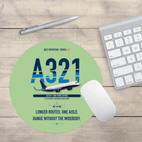 Thumbnail for Airbus A321LR design on light green round mouse pad
