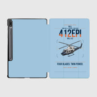 Thumbnail for Bell 412EPI design on light blue samsung tablet tablet case