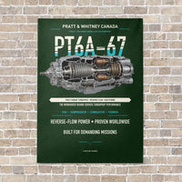 Thumbnail for PT6A-67 vertical canvas print - no frame - dark green background