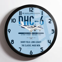 Thumbnail for DHC-6 Twin Otter Classic 300-G design on light blue framed wall clock