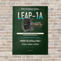 Thumbnail for CFM LEAP-1A vertical canvas print - no frame - dark green background