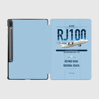 Thumbnail for Avro RJ100 design on light blue samsung tablet tablet case