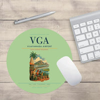 Thumbnail for Vijayawada Airport (VGA) design on light green round mouse pad