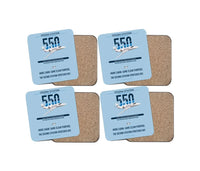 Thumbnail for Cessna Citation 550 - Citation II design on light blue 4 pieces set coaster