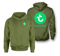Thumbnail for Transavia France Airlines logo on green army double side hoodie