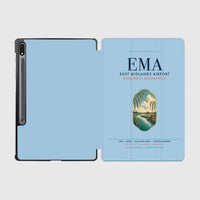 Thumbnail for East Midlands Airport (EMA) design on light blue samsung tablet tablet case