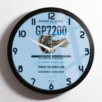 Thumbnail for GP7200 design on light blue framed wall clock