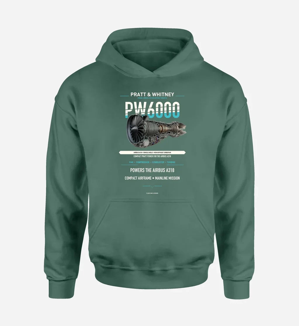 PW6000 design on green hoodie single side