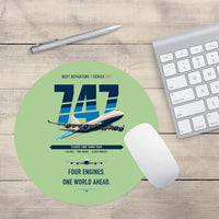 Thumbnail for Boeing 747-400 design on light green round mouse pad