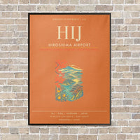 Thumbnail for Hiroshima Airport HIJ - Canvas Framed - Orange