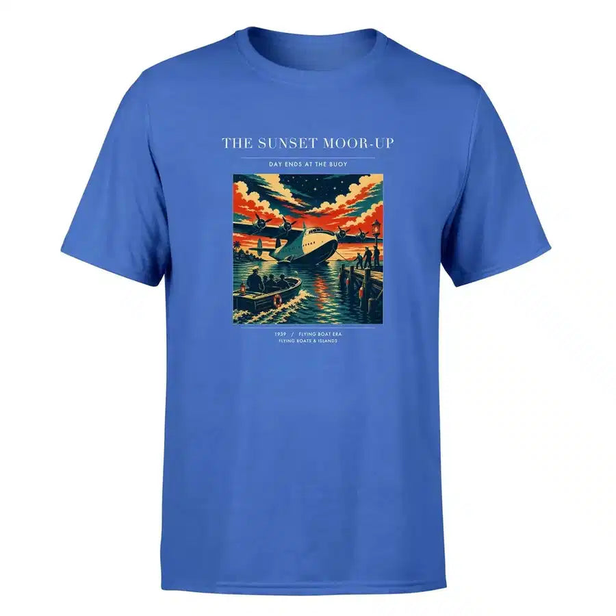 VINTAGE G4277 - The Sunset Moor-Up - Premium T-Shirt design on blue premium t shirt