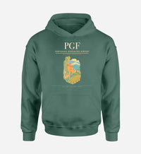 Thumbnail for Perpignan–Rivesaltes Airport (PGF) design on green hoodie single-side print