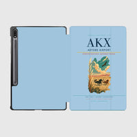 Thumbnail for Aktobe Airport (AKX) design on light blue samsung tablet tablet case