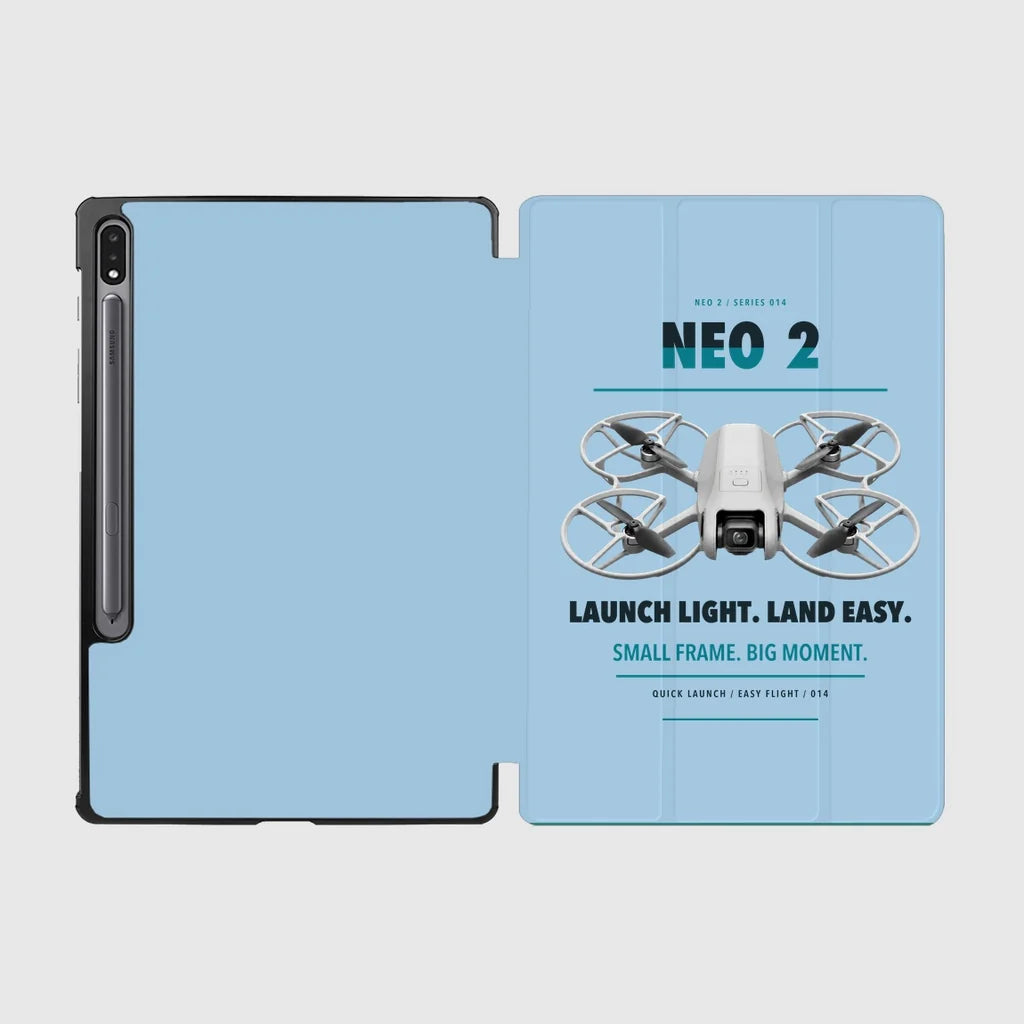 DJI Neo 2 design on light blue samsung tablet tablet case