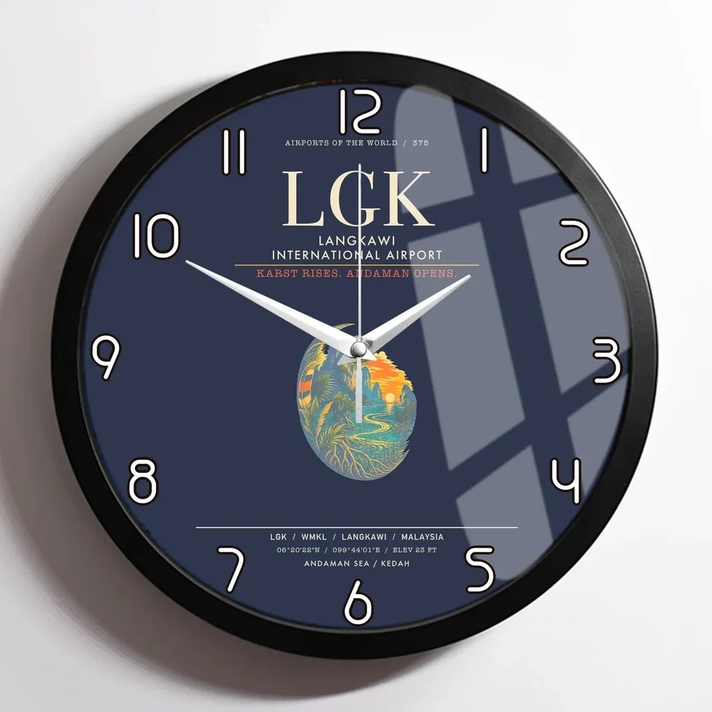 Langkawi International Airport LGK Wall-Clock Framed - Navy Blue