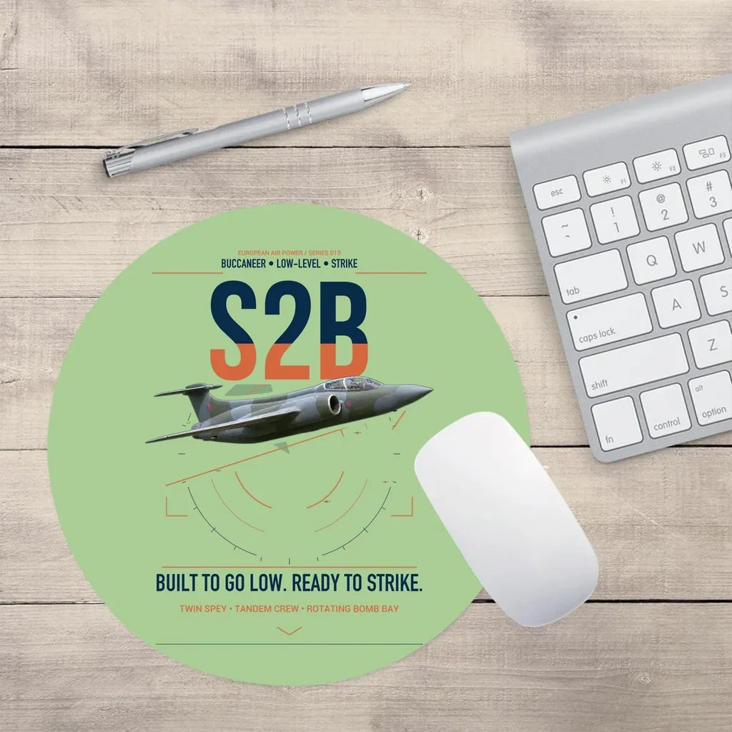 Blackburn Buccaneer S2B design on light green round mouse pad