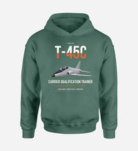 Thumbnail for T-45C Goshawk design on green double-side hoodie, single-side print