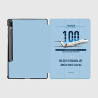 Thumbnail for Fokker 100 design on light blue samsung tablet tablet case
